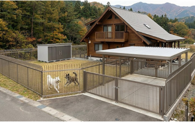 要塞ドッグラン　家の熊対策