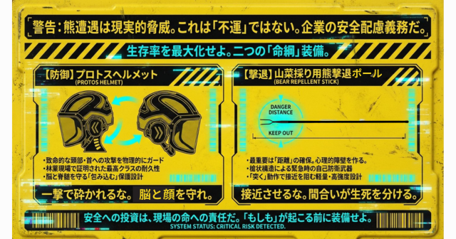 ポール・ヘルメット 熊対策