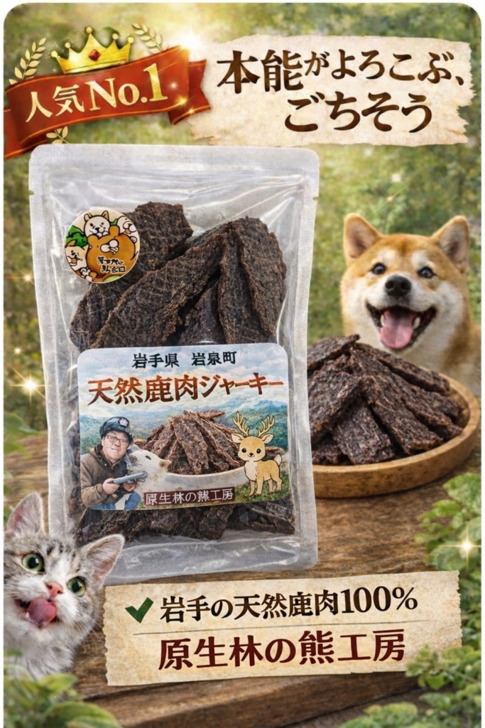 ペット用 鹿肉ジャーキー　原生林の熊工房